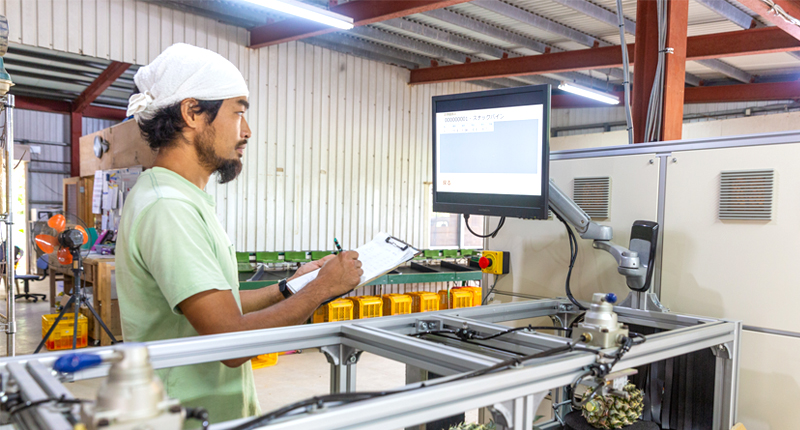 モニターで数値をチェック